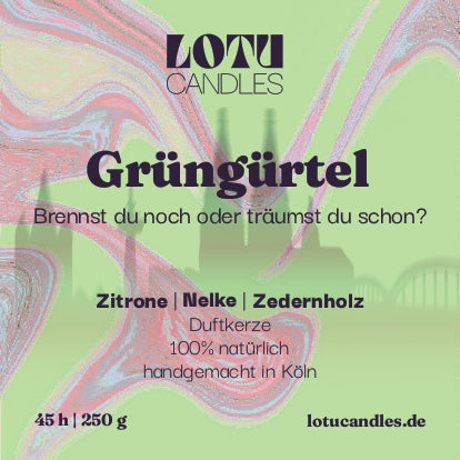 Grüngürtel LOTU Candle | Zitrone | Nelke | Zedernholz